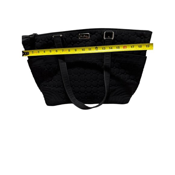 Vera Bradley Black Quilted Large Diaper Bag Changing Pad Floral Vinyl Interior - Picture 6 of 9